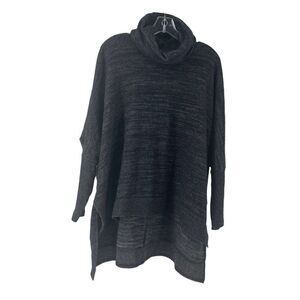 Gray Turtleneck Tunic Sweater Top Oversized Relaxed Fit Cherish Size XS S Dolman